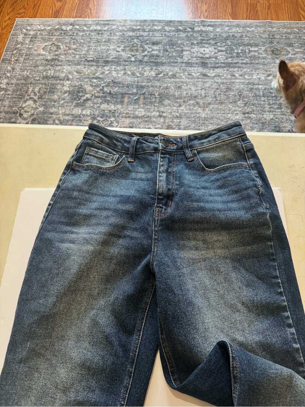 Cello Women's Wide-Leg Dark Blue Washed Jeans
